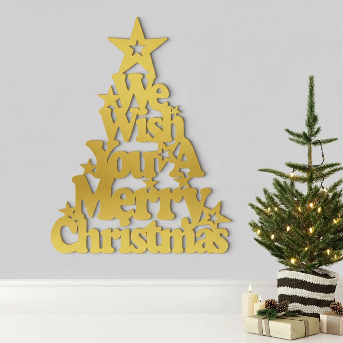 We Wish You a Merry Christmas – Birch Plywood Wall Decor