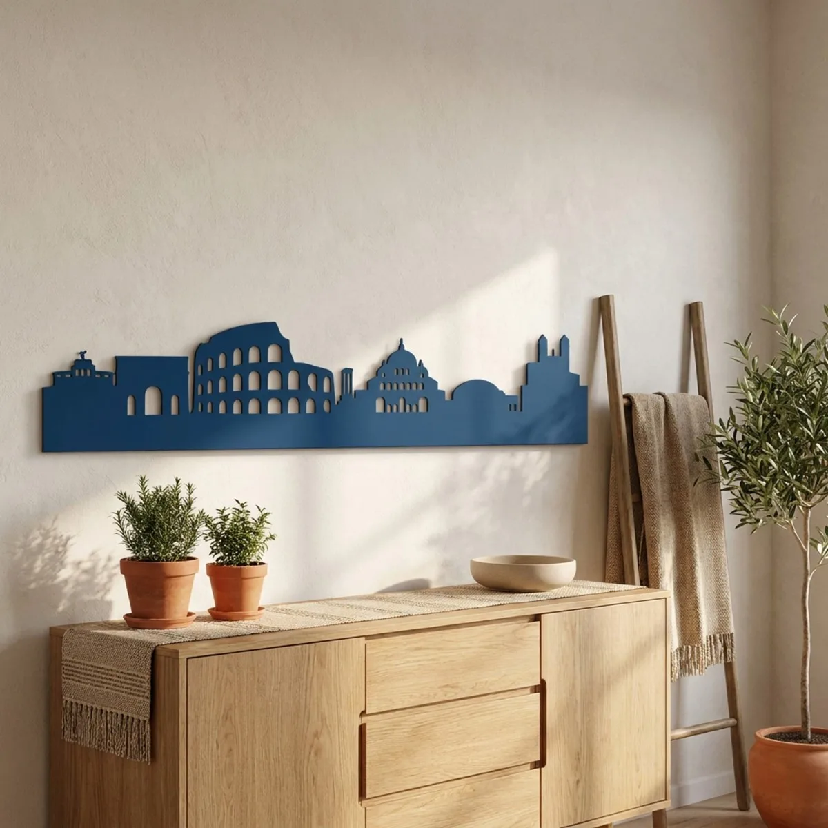 Sperrholz-Wanddekoration – Skyline von Rom