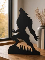 Wooden Werewolf Silhouette Decor