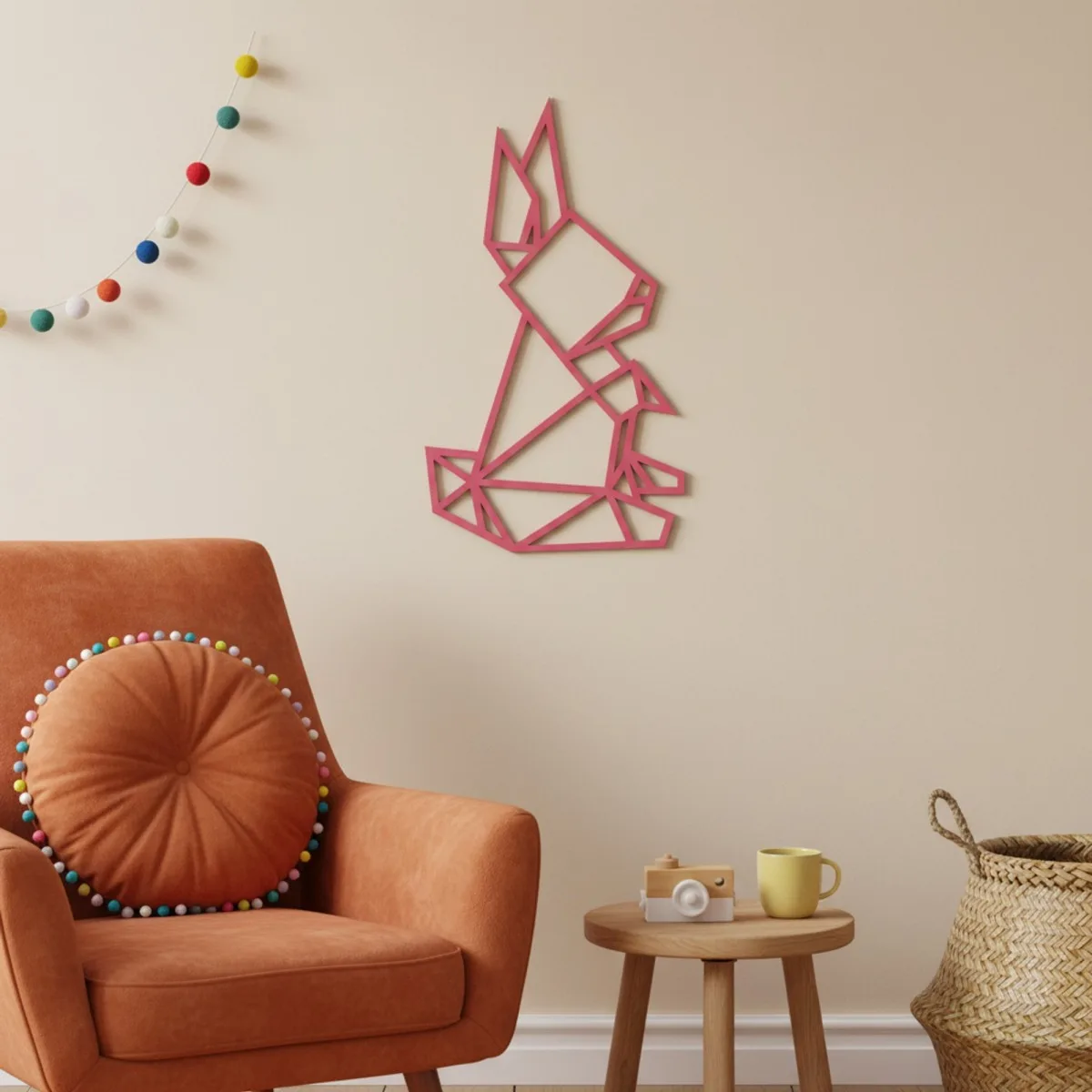 Origami Rabbit – Birch Plywood Wall Decor