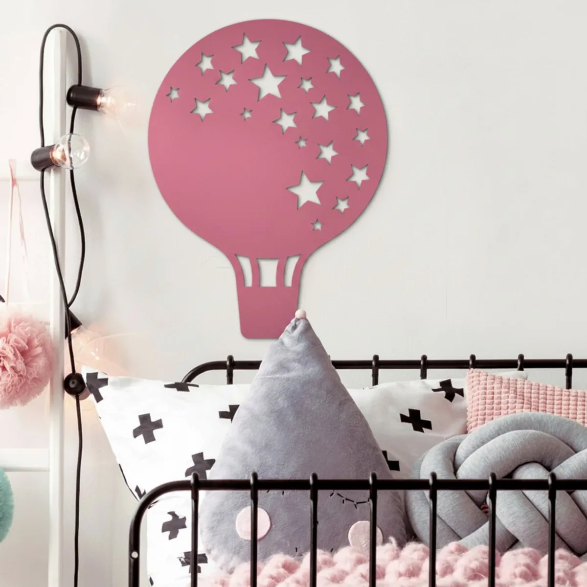 Multiplex wanddecoratie – Heteluchtballon met sterren