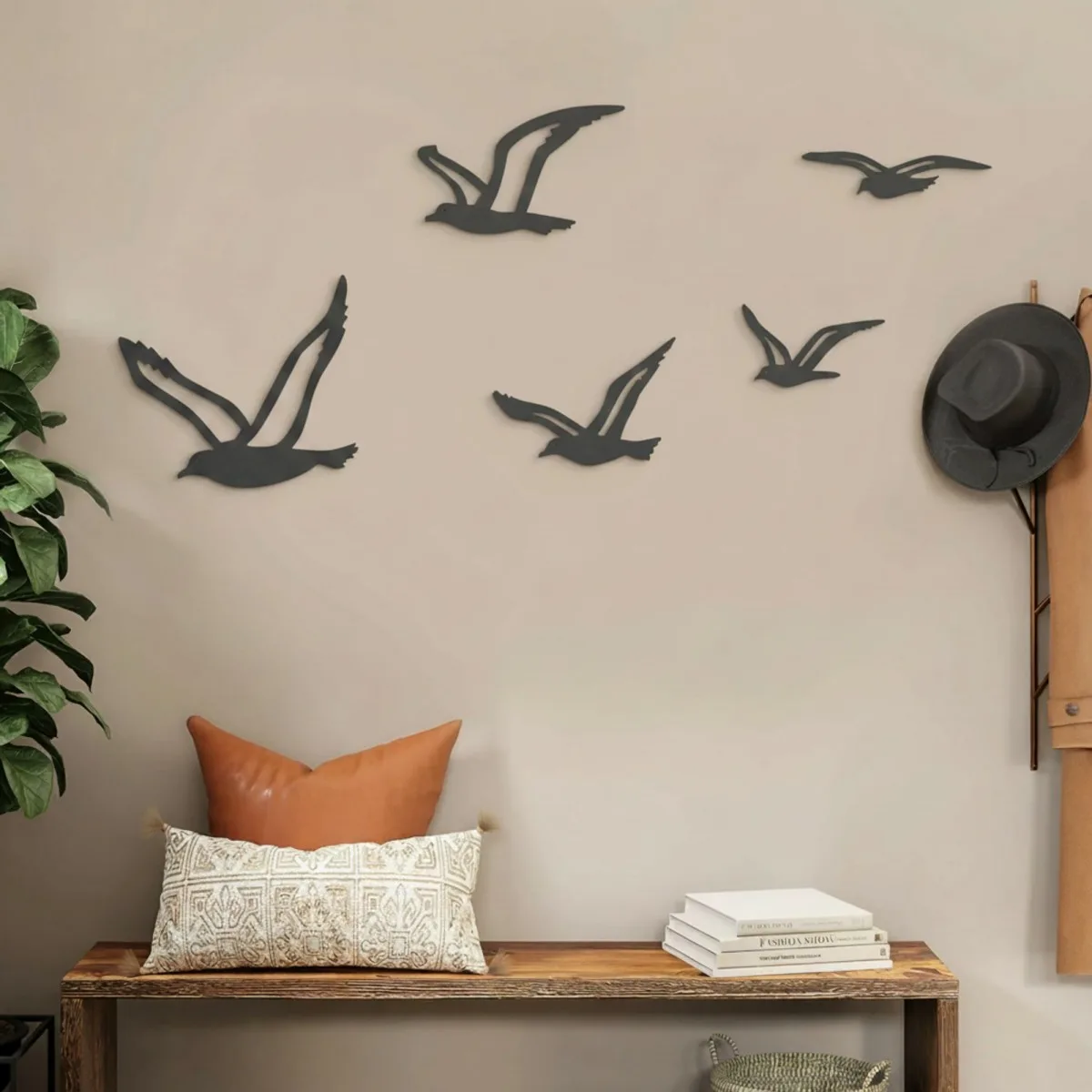 Seagull Flock Wall Decor – 5 Pieces – Birch Plywood