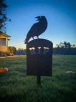 Halloween raaf grafsteen tuinsteker – RIP silhouet met raaf