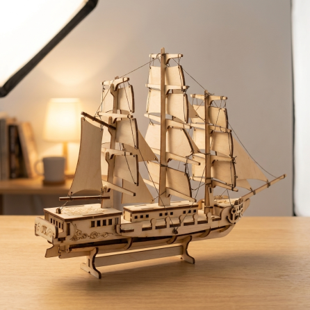 Wooden 3D Model Sailing Ship