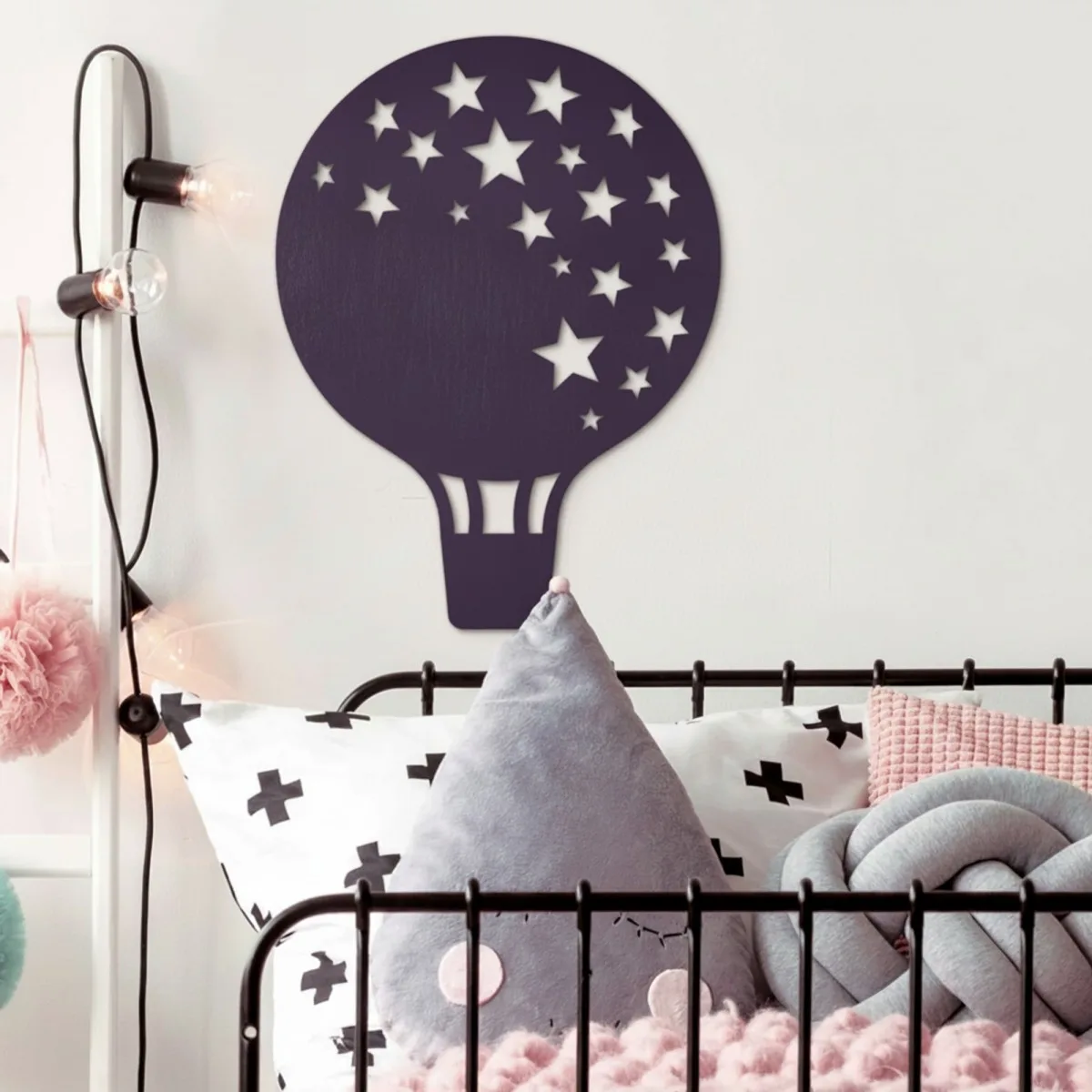 Multiplex wanddecoratie – Heteluchtballon met sterren