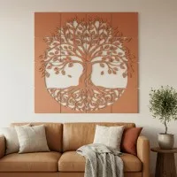 Set de décoration murale en contreplaqué « Arbre de vie » XXL (19 pièces)