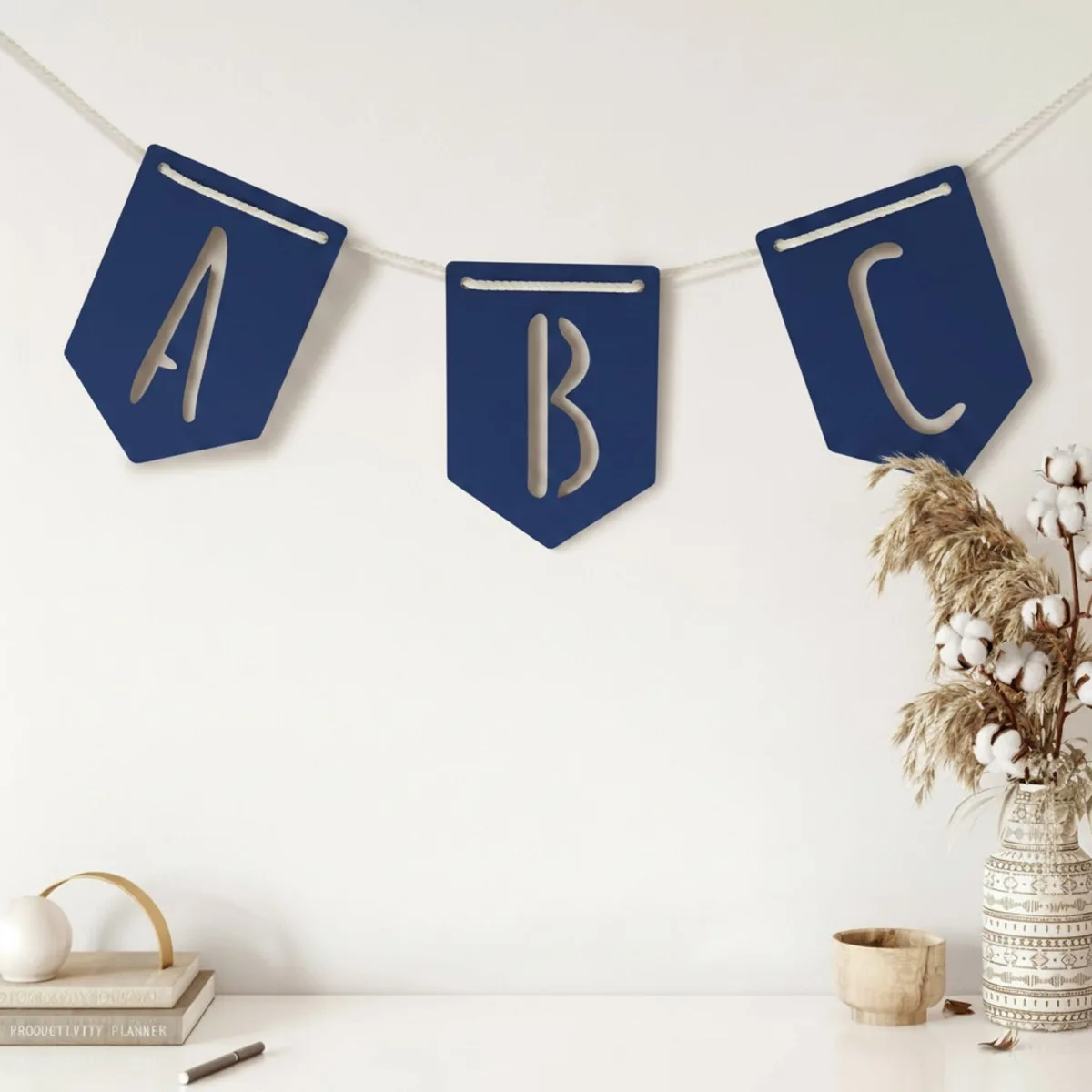 Plywood Letter Pennant – Alphabet Garland, Custom Word