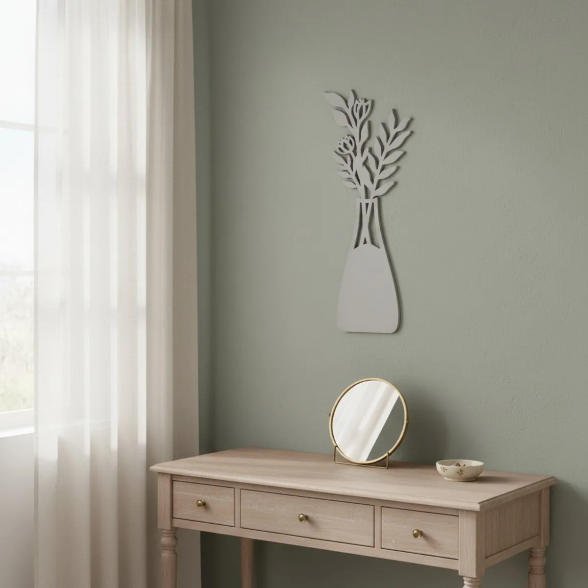 Multiplex houten decoratie: Boeket in een vaas