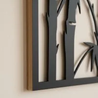 Bamboo Wall Decor Set of 3 Square Panels
