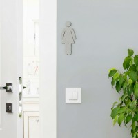 Birch Plywood Restroom Sign — WC Pictogram