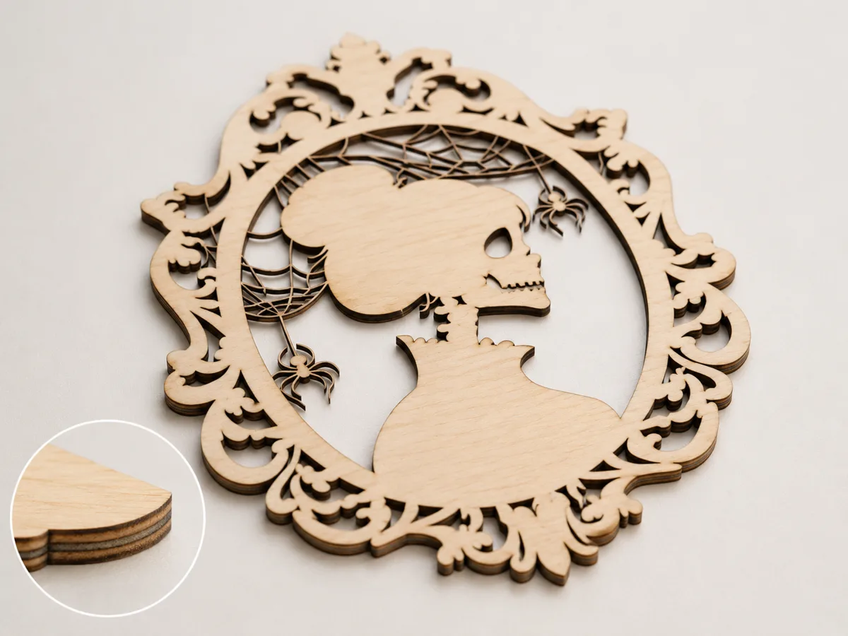 Panneau-cameo « Lady Skeleton »