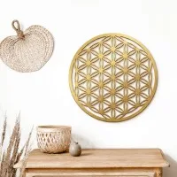 Birch plywood decoration: Flower of Life Symbol of Power