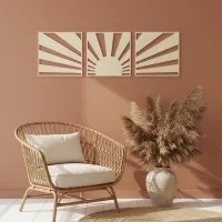 Birch Plywood Wood Decor: Boho Sunset (3-Piece Set)