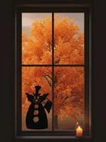 Boze clown wanddecoratie – engge clown met mes – berkenmultiplex
