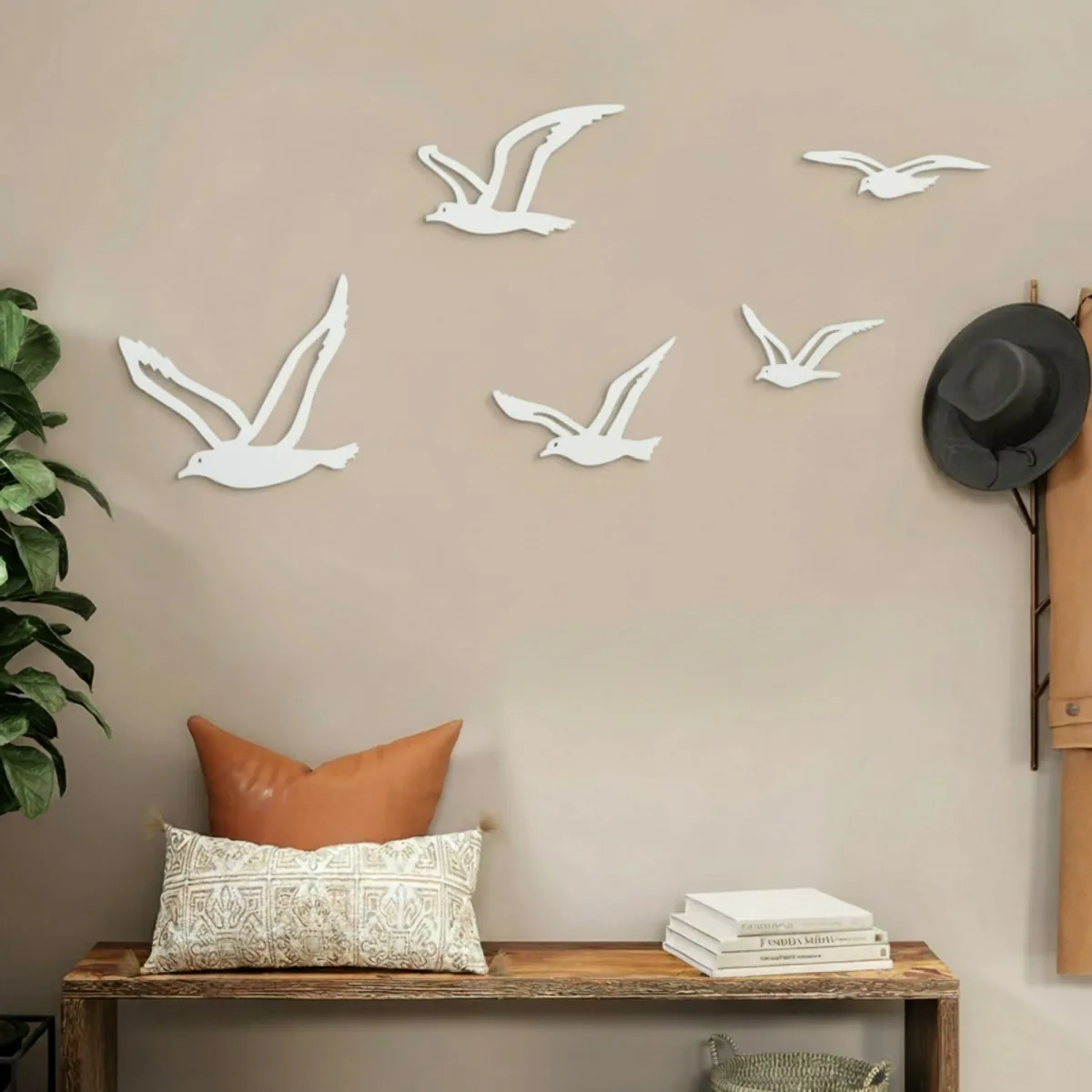 Seagull Flock Wall Decor – 5 Pieces – Birch Plywood