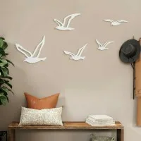 Seagull Flock Wall Decor – 5 Pieces – Birch Plywood