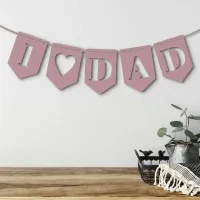 Holz-Girlande „I love Dad“ aus Birken-Sperrholz – 5 Wimpel