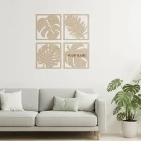 Déco murale Feuilles tropicales – Set de 4 – Bouleau