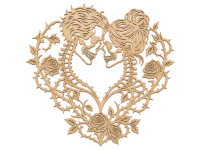 Wooden Heart Wall Art With Skulls
