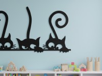 Chats curieux — décoration murale (3 chats)