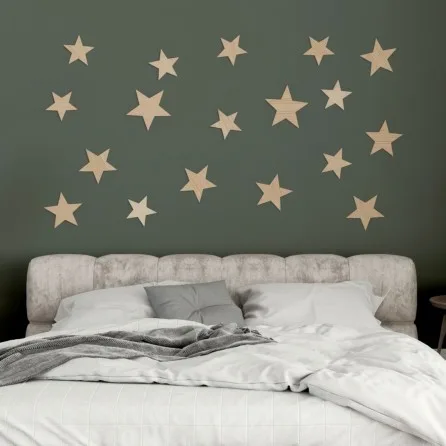 3D Wall Decoration Star Set – Birch Plywood Decor for a Child's Room | Bedroom