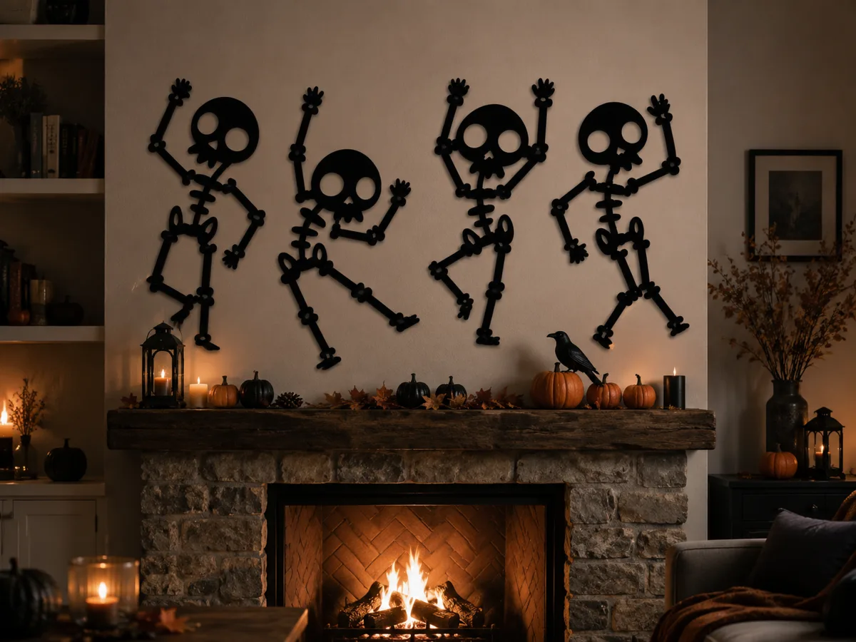 Set houten skeletjes voor Halloween