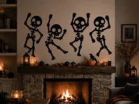 Set houten skeletjes voor Halloween