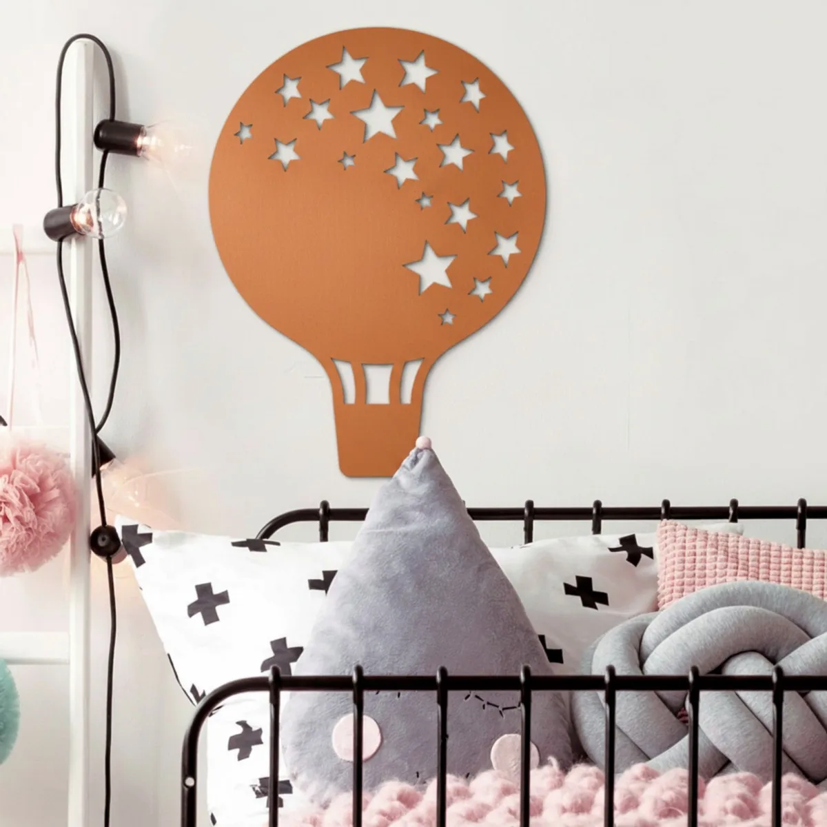 Multiplex wanddecoratie – Heteluchtballon met sterren