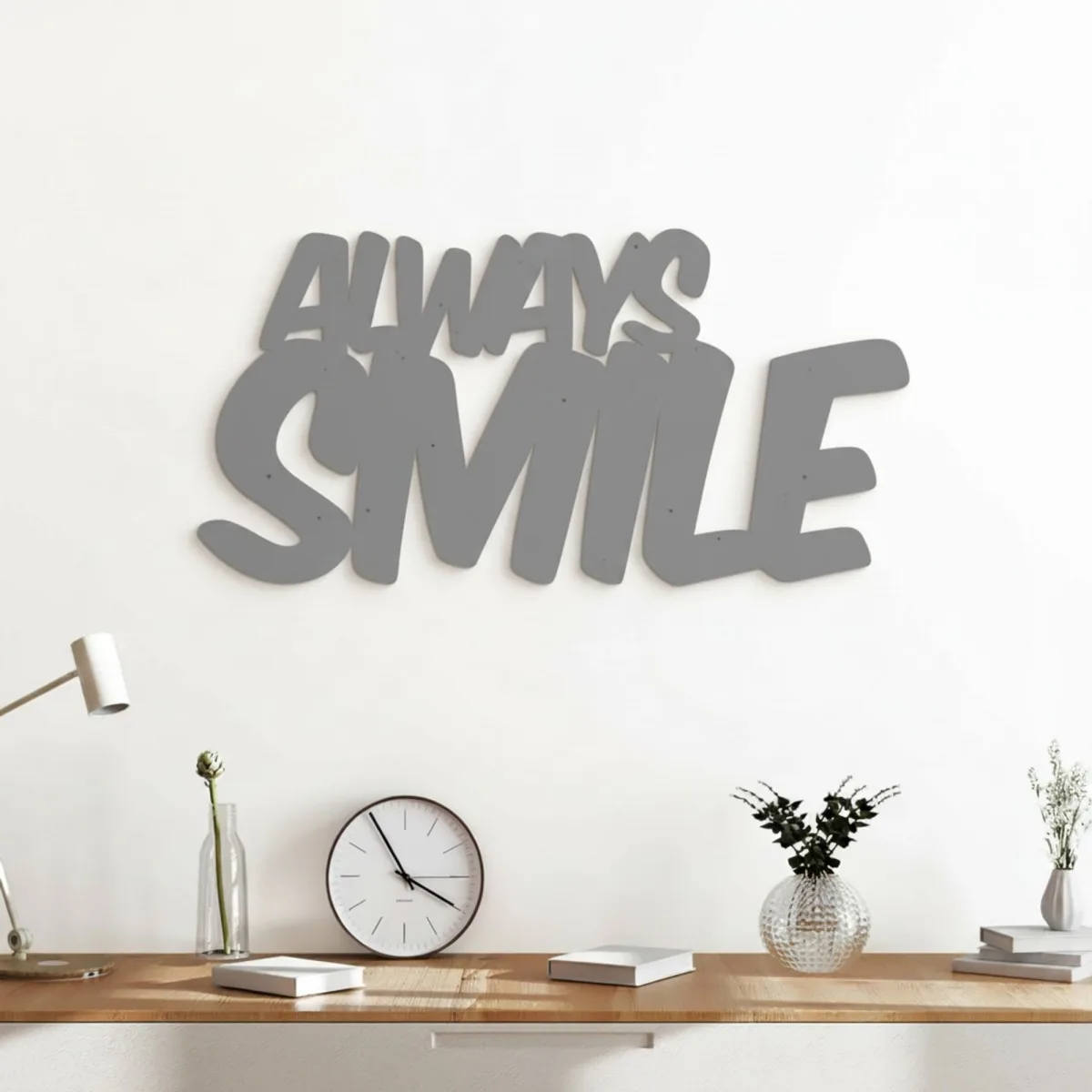 Always Smile – Graffiti-Buchstaben aus Birken-Sperrholz (2-teilig)