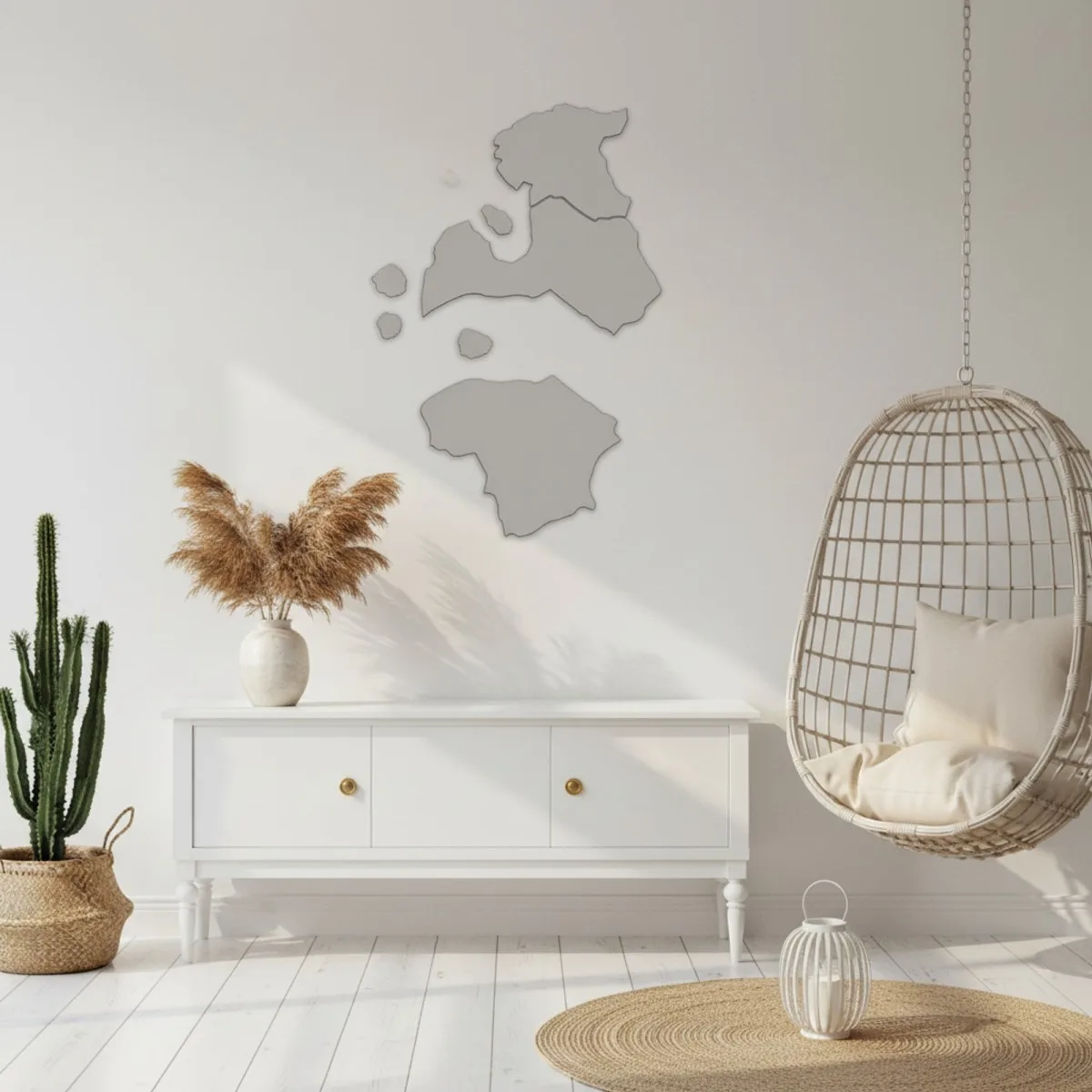 Baltic States Map – Birch Plywood Wooden Wall Decor (2 pieces)