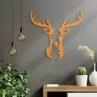 Deer Head Wall Decor – Birch Plywood – 40x42 cm