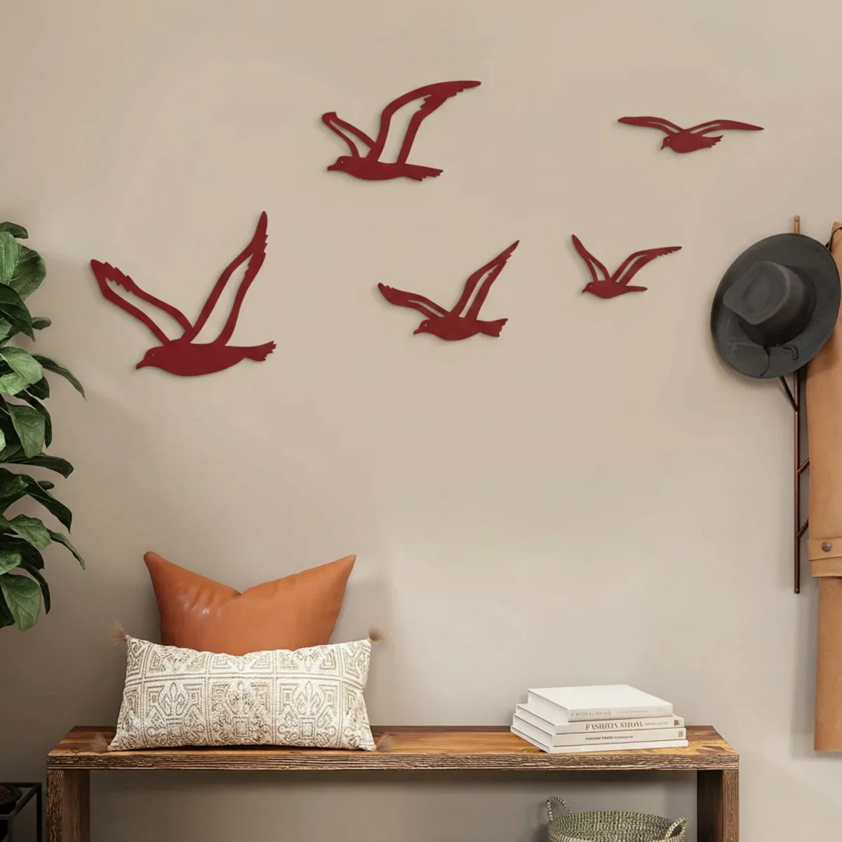 Seagull Flock Wall Decor – 5 Pieces – Birch Plywood