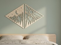 Sun & Moon Mountain Diamond Wall Decor