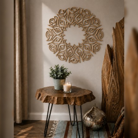 Wall Mandala Line Art Plywood Panel