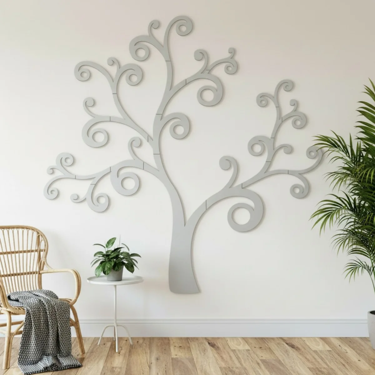 Déco murale en contreplaqué – Arbre courbé (20 parties)