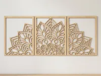 Plywood Mandala Triptych Panel