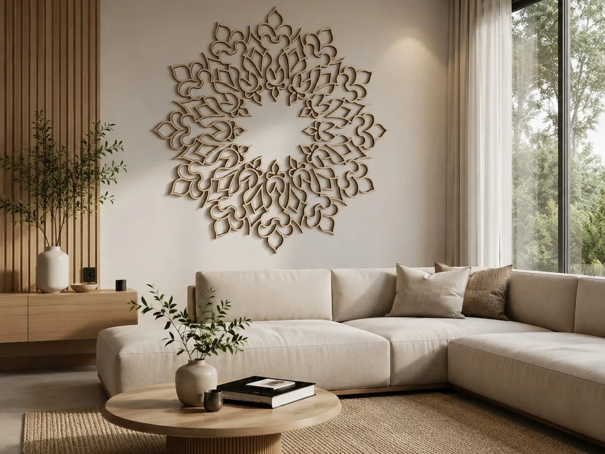 Laser-cut Plywood Wall Mandala