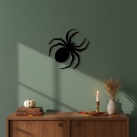 Black Spider Wall Decor – Halloween Silhouette – Birch Plywood