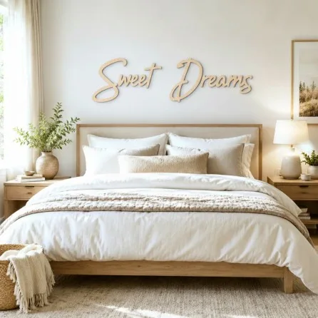 Wandbuchstaben aus Holz – Birken-Sperrholz – „Sweet Dreams“