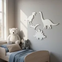 Birch plywood decoration dinosaur set 5 pieces