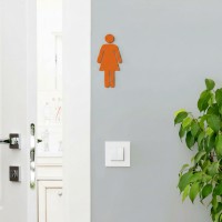 Birch Plywood Restroom Sign — WC Pictogram