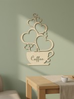 Coffee Cup Wall Art with Heart Steam