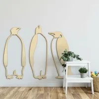 Décoration en bois - Pingouin (3 pièces) - Contreplaqué de bouleau