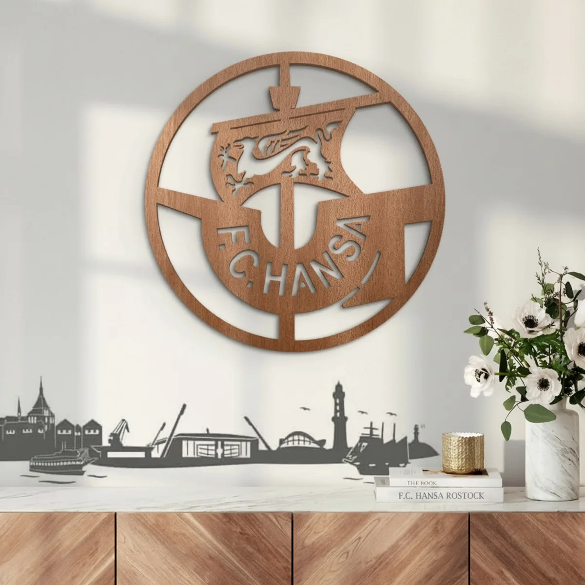 Multiplex decoratie – Logo FC Hansa Rostock – rond Ø38 cm