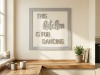 Plywood lettering with frame - This kitchen is for dancing