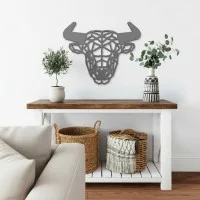 Wooden Origami Bull - Birch Plywood Wall Decor
