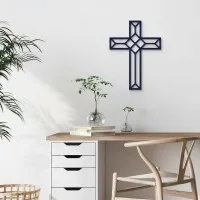 Origami-Kreuz Wanddekoration aus Birken-Sperrholz