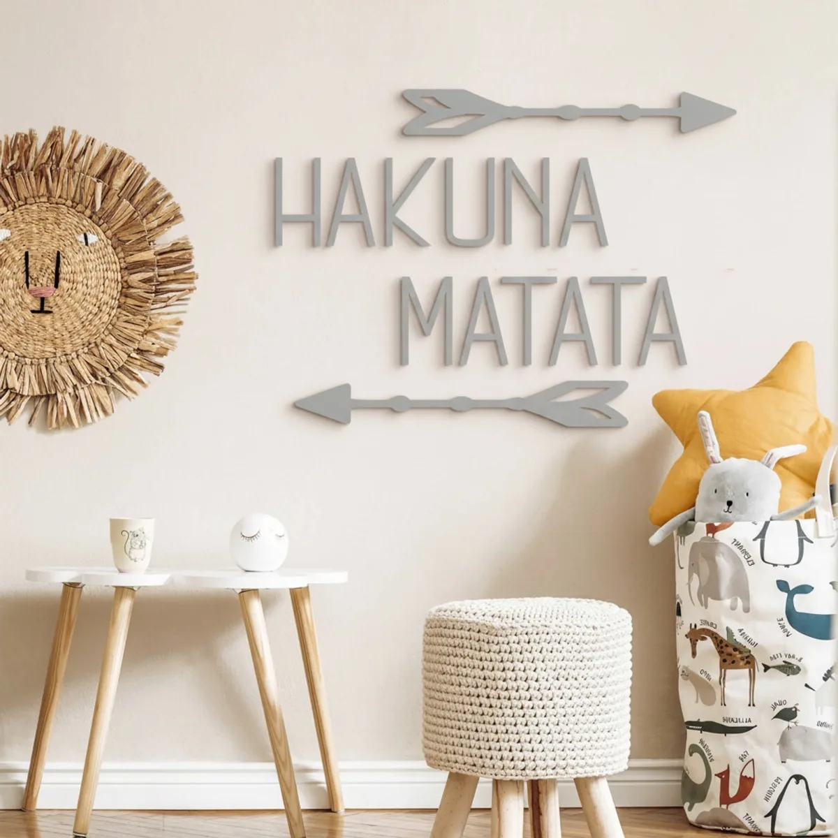 Hakuna Matata Wooden Wall Decor with Arrows - Birch Plywood