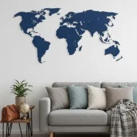 Plywood World Map Wall Decor