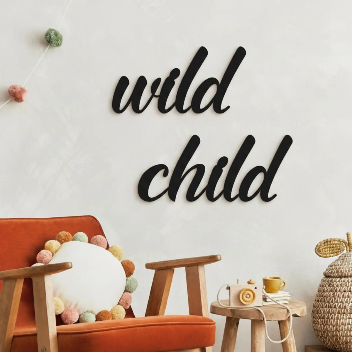 Birch Plywood Wooden Wall Decor – Wild Child 35x30 cm